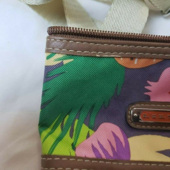 Lily Bloom Crossbody Bag Purse Tropical Fruit Multicolor Vegan Leather Trim - Picture 10 of 11